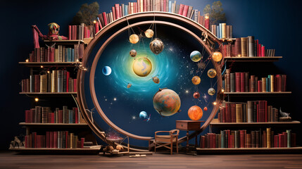 Story Themed magical designer bookshelf for a cozy home or bookstore corners 