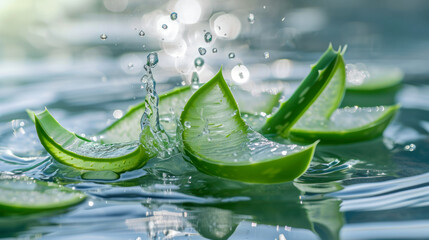 aloe vera with water drops