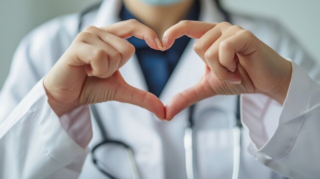 doctor making heart shape with his hand