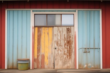 rustic barn door slightly ajar