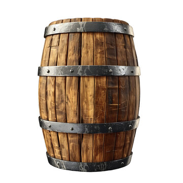 barrel of wood on transparent background 