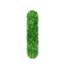 Grass letter I isolated on transparent background.Symbol eco nature environment, save the planet.