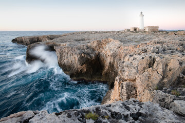 Summer Capo Murro di Porco old abandoned lighthouse - Syracuse, Sicily, Italy, Mediterranean sea.
A...