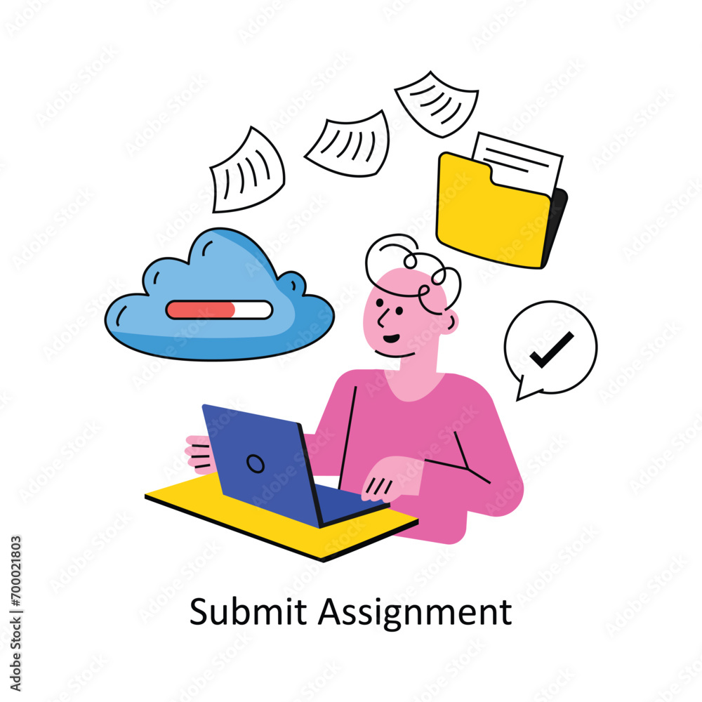 Poster submit assignment vector filled outline design illustration. symbol on white background eps 10 file