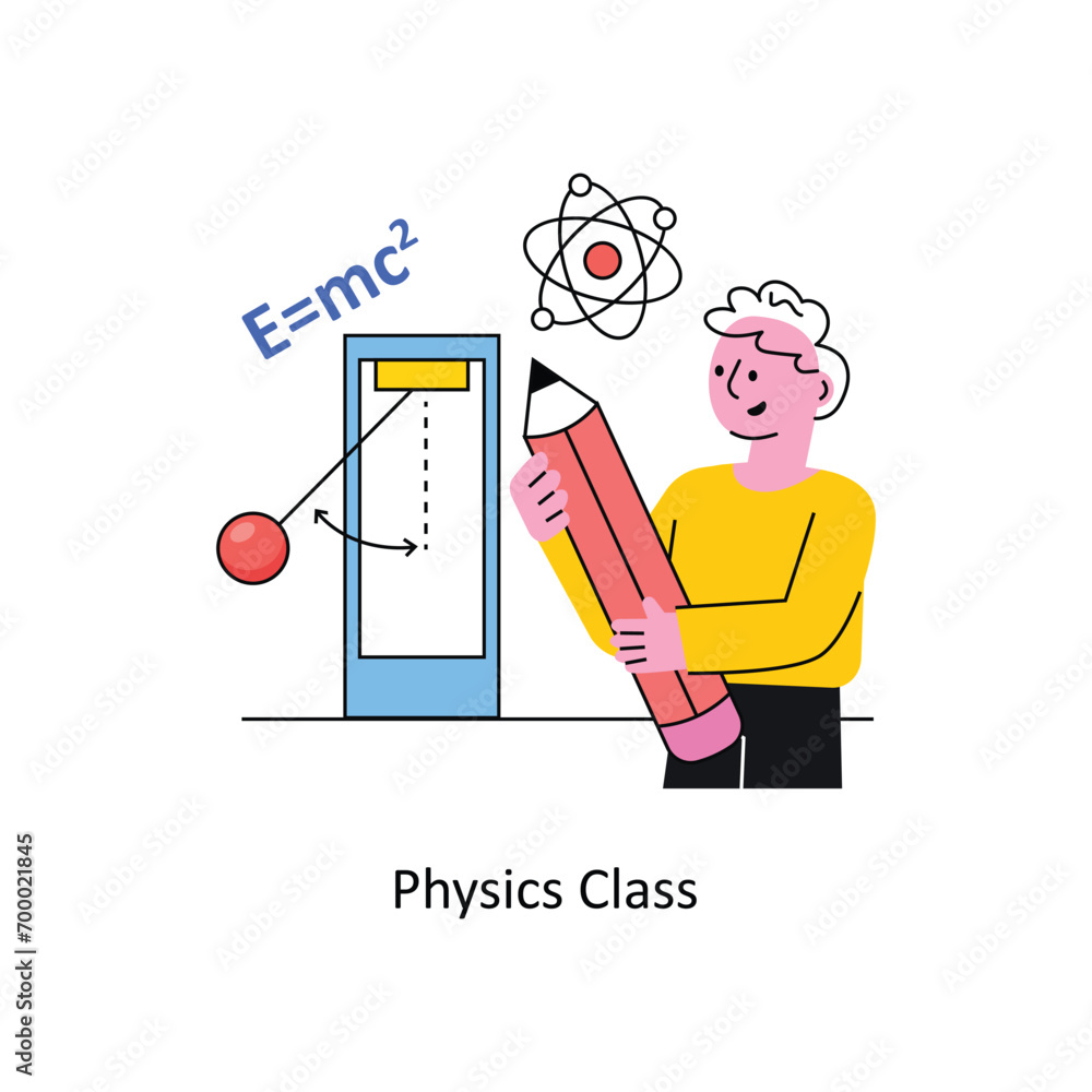 Poster Physics Class vector Filled outline Design illustration. Symbol on White background EPS 10 File 