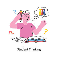 Student Thinking vector Filled outline Design illustration. Symbol on White background EPS 10 File 