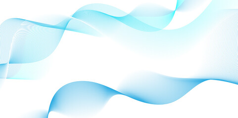 Abstract blue paper wave background gradient technology white and blue wave curve lines banner background design. Vector illustration. Modern template abstract design flowing particles wave.