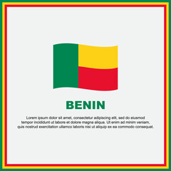 Fototapeta premium Benin Flag Background Design Template. Benin Independence Day Banner Social Media Post. Benin Banner