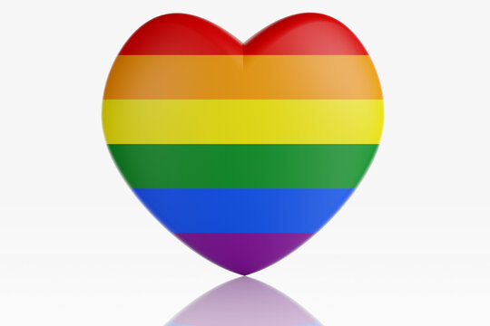 Illustrazione 3D.  LGBT. Gay pride. In occasione di San Valentino e del Gay pride per l'amore e i diritti della comunit&agrave; LGBT.