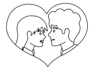 Romantic Male and Female Avatar character
