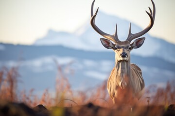 Naklejka na ściany i meble kudu against backdrop of mount kilimanjaro