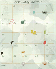 Notebook page flower cozy background timeline table schedule