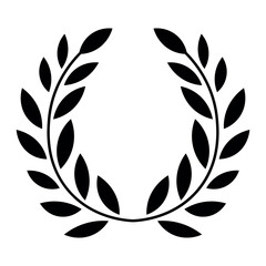 Laurel black vector icon on white background