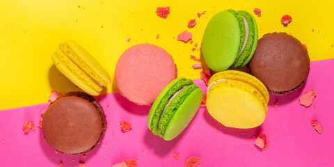 High-colored macaron cakes