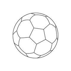 Hand drawn Kids drawing Vector illustration cartoon soccer ball icon Isolated on White