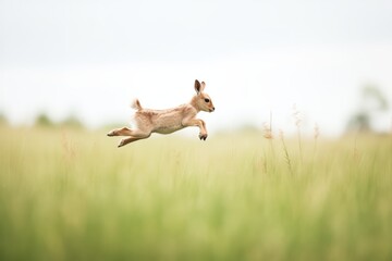 lamb leaping in a meadow