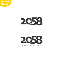 Creative Happy New Year 2058 Logo Design