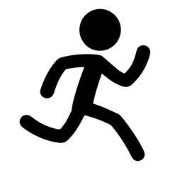 minimal Stick Figure character Run vector silhouette, black color