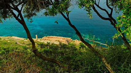 Passeggiata panoramica di Nebida. Panorama su Pan di Zucchero e Laveria Lamarmora.Sulcis Iglesiense...