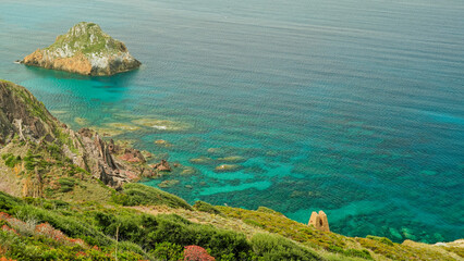 Passeggiata panoramica di Nebida. Panorama su Pan di Zucchero e Laveria Lamarmora.Sulcis Iglesiense Sardegna Italy