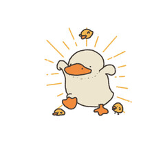 Illustration of A Duck with Its Known Attacking Pose