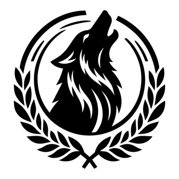 recommend clip art: Wolf Howling Emblem Logo Vector silhouette, black color silhouette