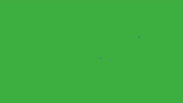 Animation loop video element effect cartoon liquid on green screen background 
