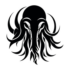 Kraken black vector icon on white background
