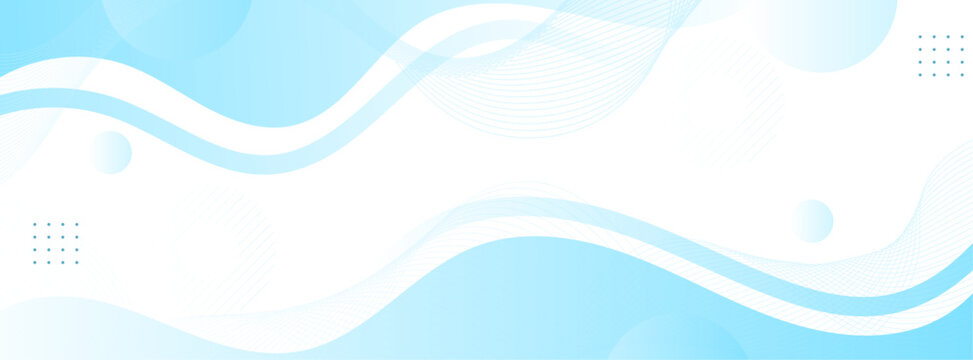 Blue and white gradation,banner background ,abstract,wave style,memphis.Vector