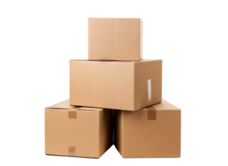 Cardboard boxes, cut out