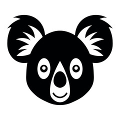 Koala black vector icon on white background