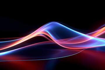 Naklejka premium Wavy abstract line design, colorful. futuristic, generative ai, generative, ai