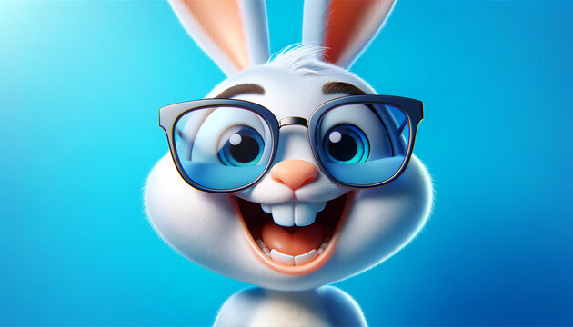 easter bunny with a glasses
