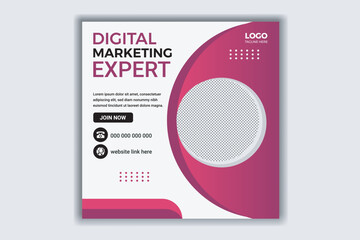 Social Media Vector Design is a contemporary digital marketing banner template.