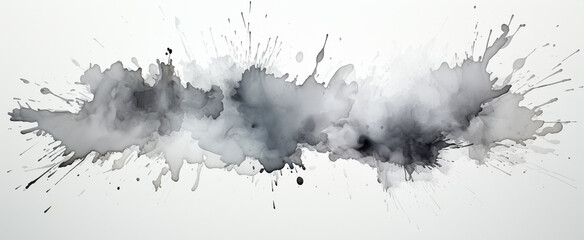Abstract Blot of Silver watercolor isolated High quality photo