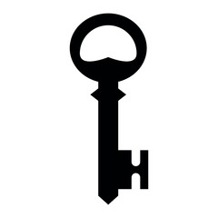 Key black vector icon on white background