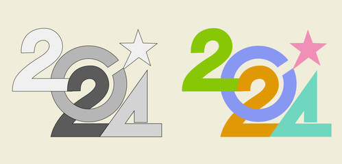 2024 logo design vector for card decoration illustration 