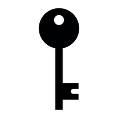 Key black vector icon on white background