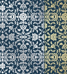 wedding card design, traditional paisley floral pattern , royal India	