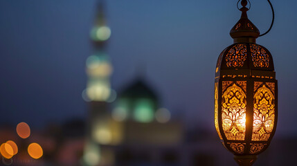 lantern in the Mosque - Ramdan Kareem & Eid Mubark