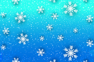 Winter background. It's snowing! It's Falling snowflakes on dark blue background. Vector illustration.