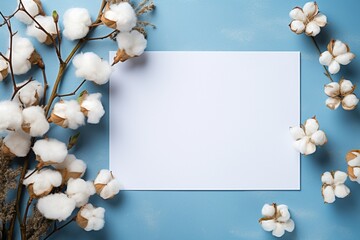 white flowers with white blank paper