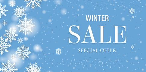 Winter sale poster With Snowflake