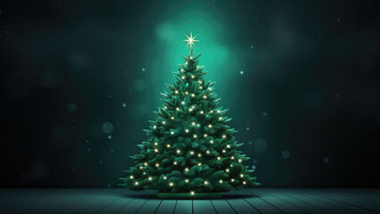 Shine Bright: Holiday Tree Glimmering with Glitter on a Green Base