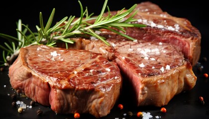 Perfectly cooked, juicy ribeye steak slices showcasing mouthwatering tenderness and rich flavor