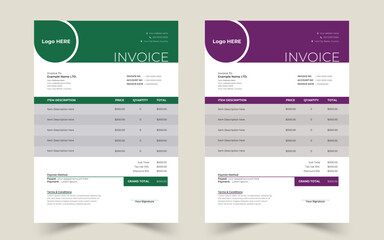 clean Minimal Bill form business invoice accounting  Invoicing quotes, money bills or price invoices and payment agreement design templates. Tax form, bill graphic or payment receipt page vector set