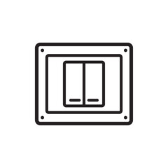 Light switch icon in black color and outline style