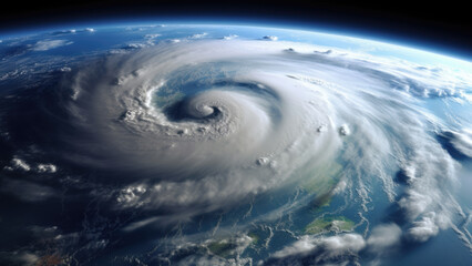 Orbital Perspective: Massive Hurricane and Storm Ravaging the Earth