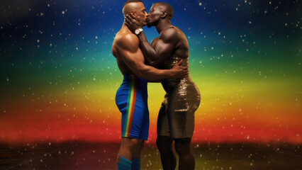 Rainbow Connection: Kiss of Affection from a Homosexual Couple