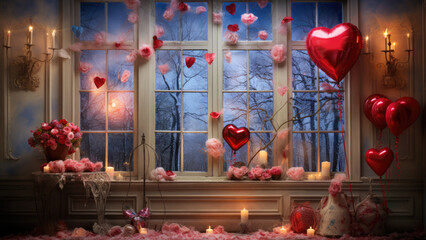 Valentine's Romance: Red Decorations Transforming the Room